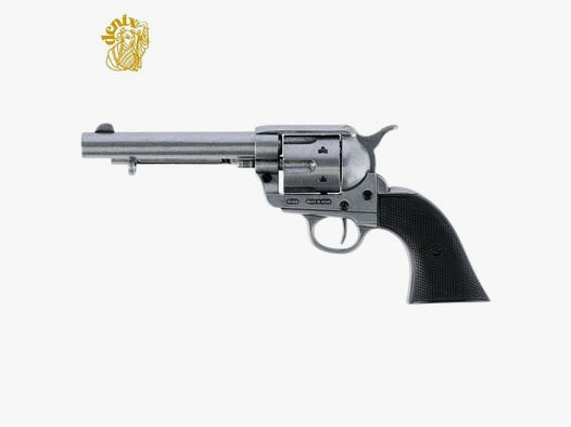 Denix Dekomodell 45er Colt Peacemaker 5,5" Lauf - Silber - Schwarze Griffschalen