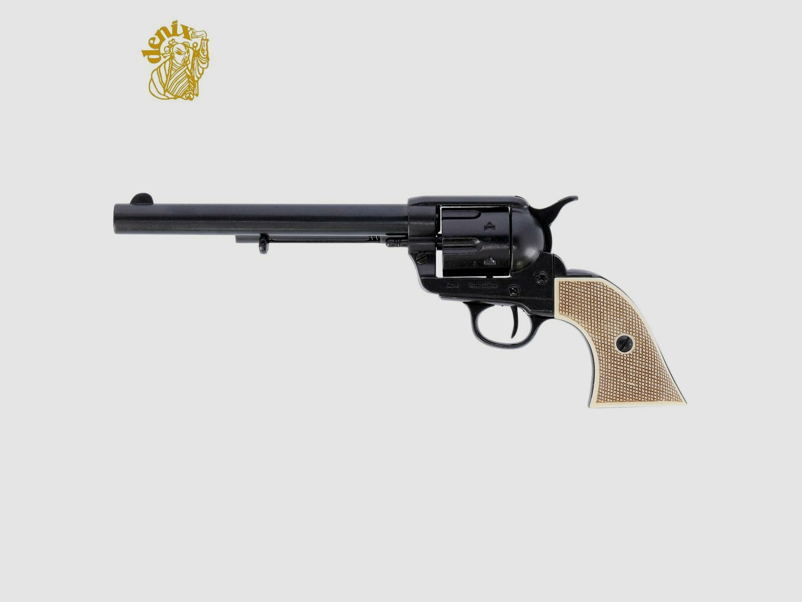 Denix Dekomodell 45er Colt Peacemaker 7,5" Schwarz - Helle Griffschalen