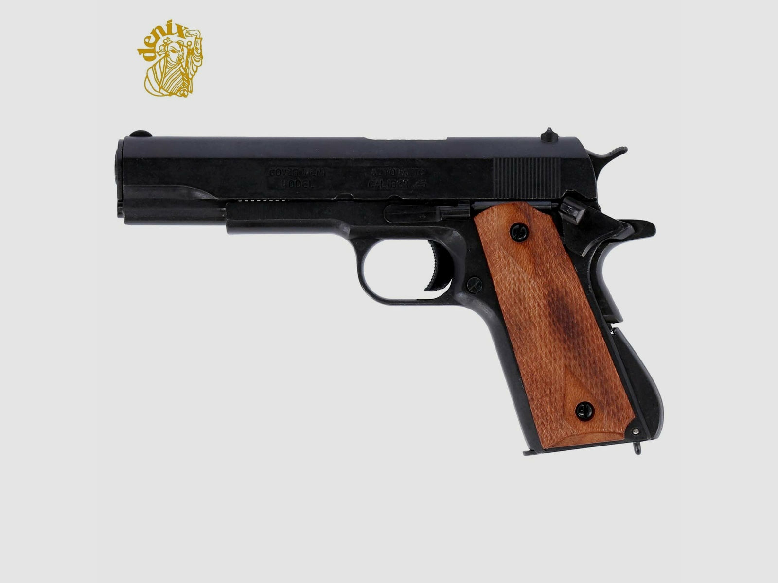 Denix Dekomodell 45er Colt Government M1911A1 Automatik Schwarz - Holzgriffschalen