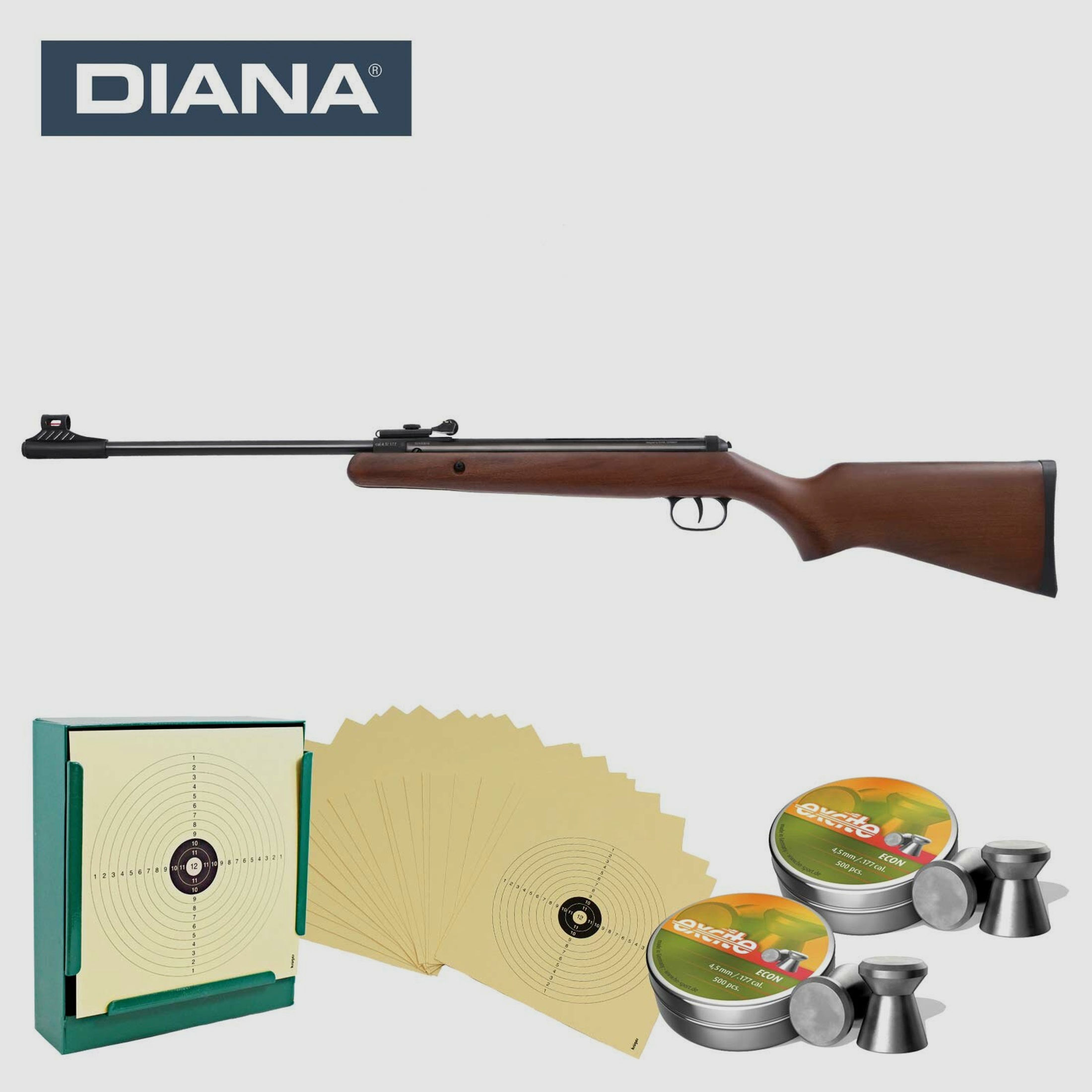 SET Diana two-forty Knicklauf Luftgewehr Kaliber 4,5 mm Diabolo (P18) + Kugelfang