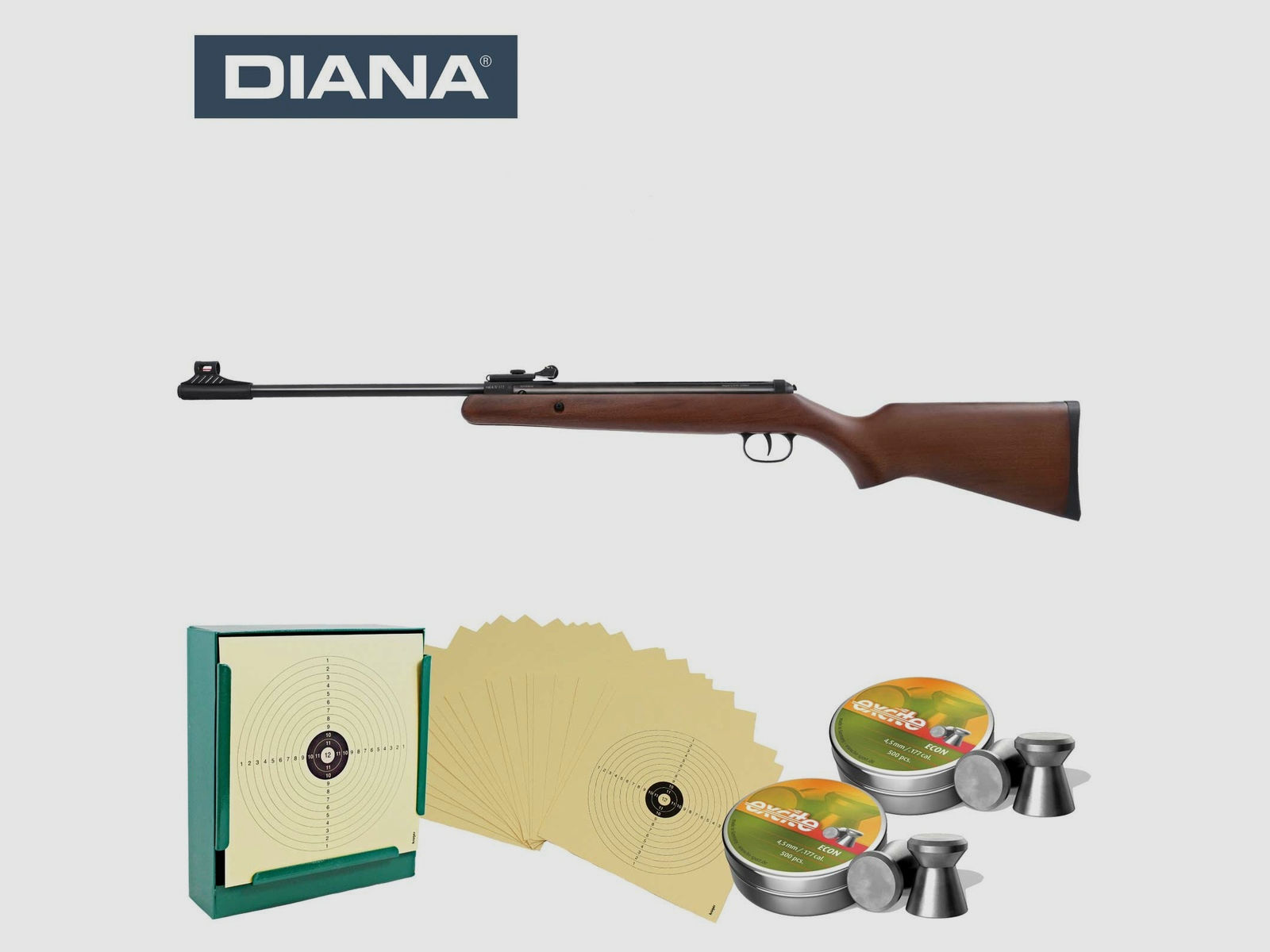 SET Diana two-forty Knicklauf Luftgewehr Kaliber 4,5 mm Diabolo (P18) + Kugelfang