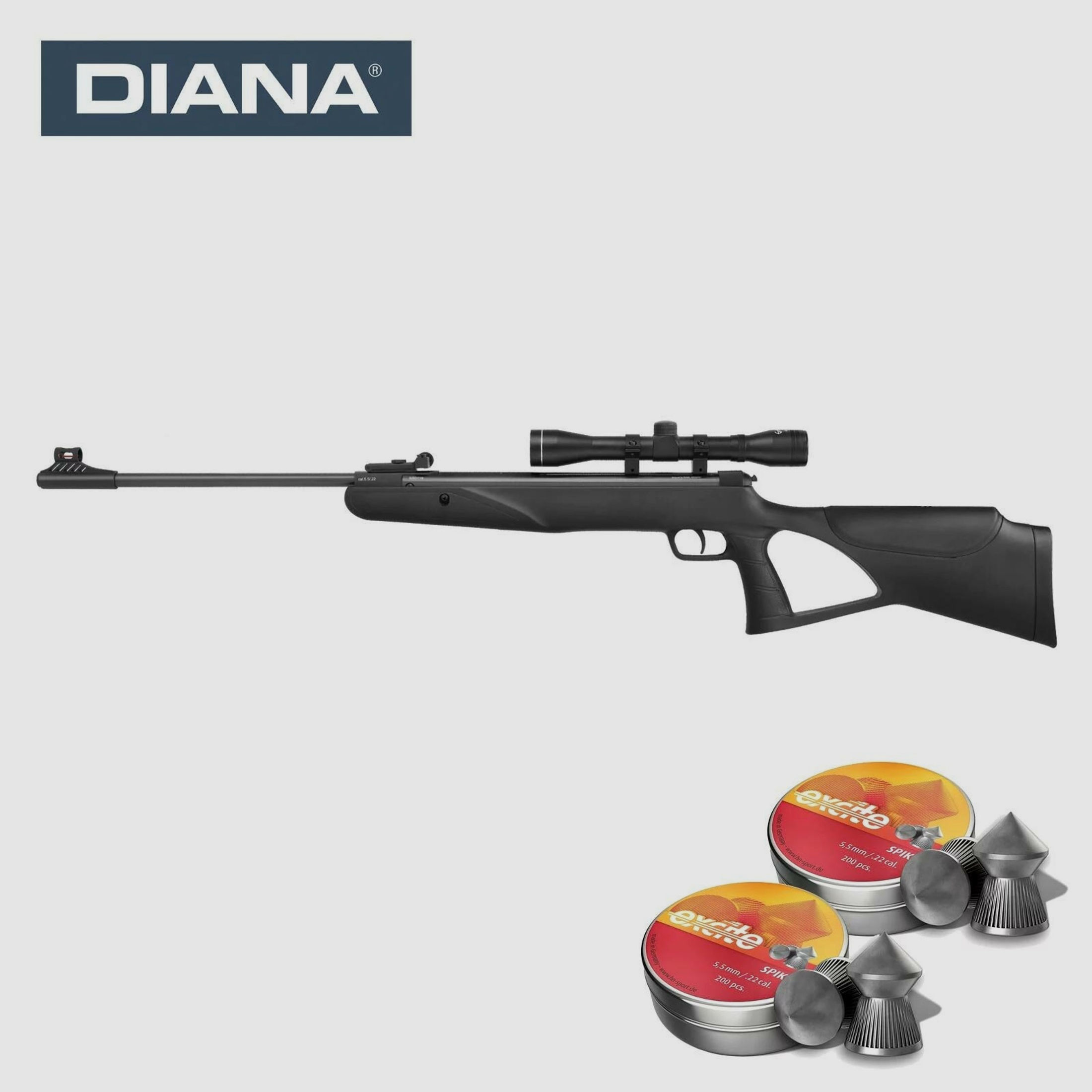SET Diana two-sixty Knicklauf Luftgewehr Kaliber 5,5 mm Diabolo (P18) + Zielfernrohr