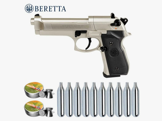 Luftpistolenset Beretta 92 FS 4,5 mm Diabolo Nickel Co2-Pistole (P18)