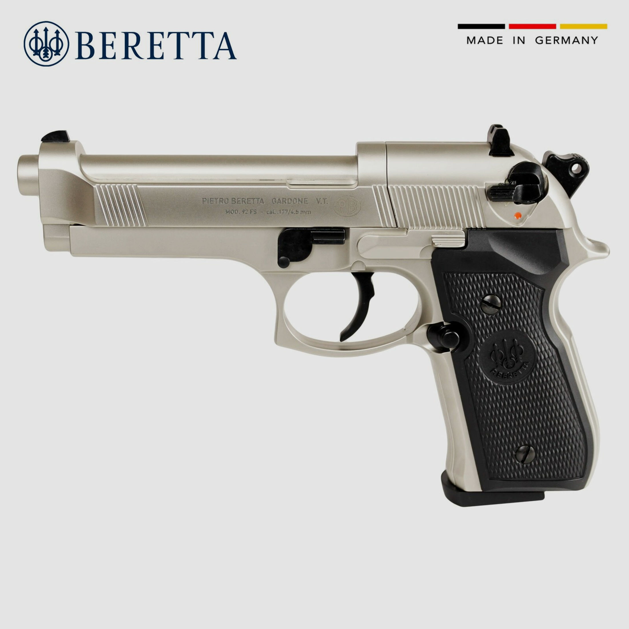 Beretta 92 FS 4,5 mm Diabolo Nickel (P18) Co2-Pistole