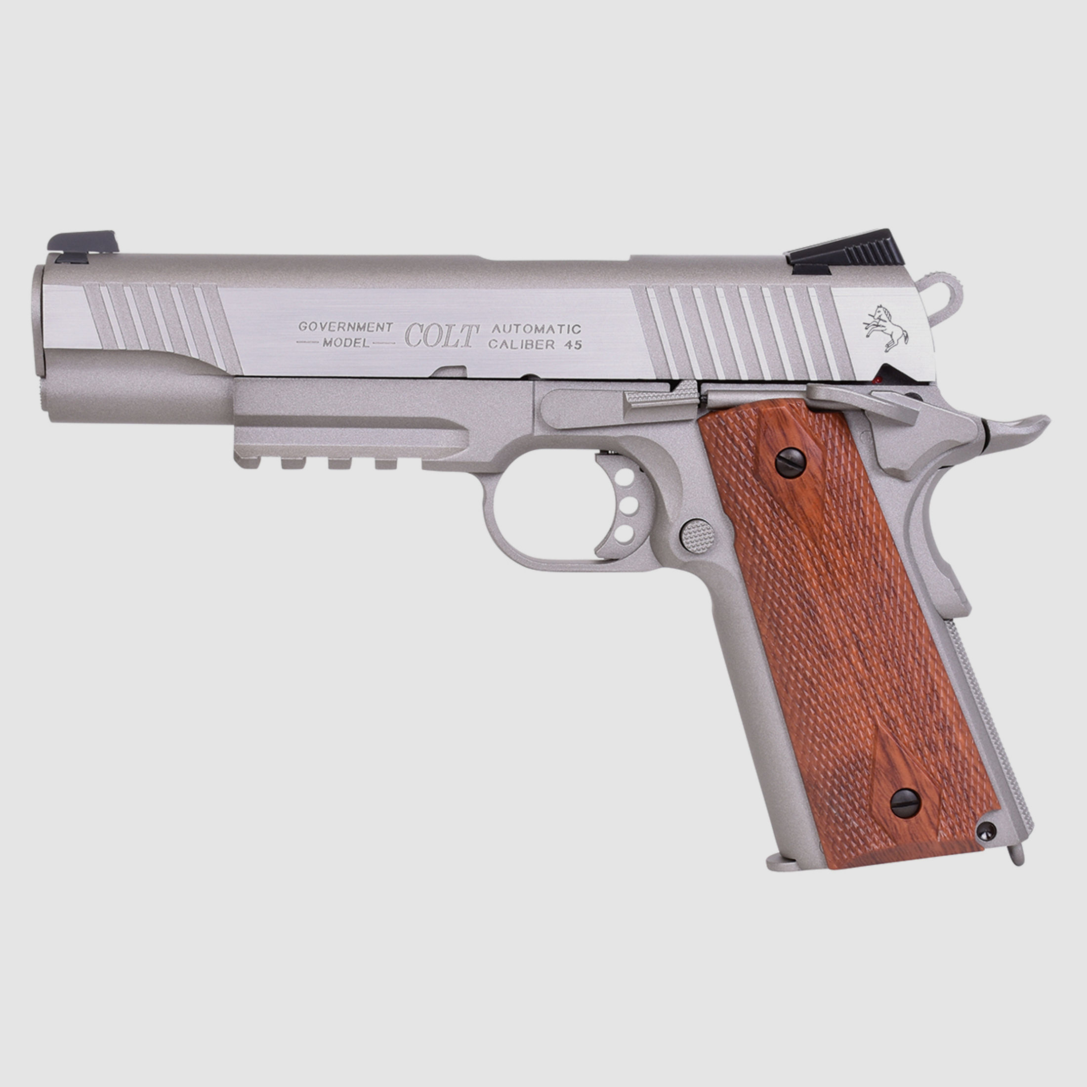Colt 1911 Railgun Silber 6mm - Airsoft Co2 BlowBack