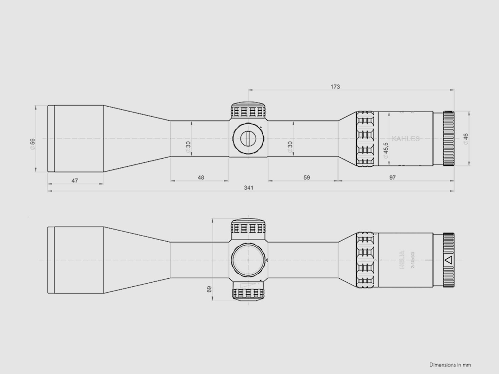 Kahles HELIA 2–10x50i mit SR-Schiene