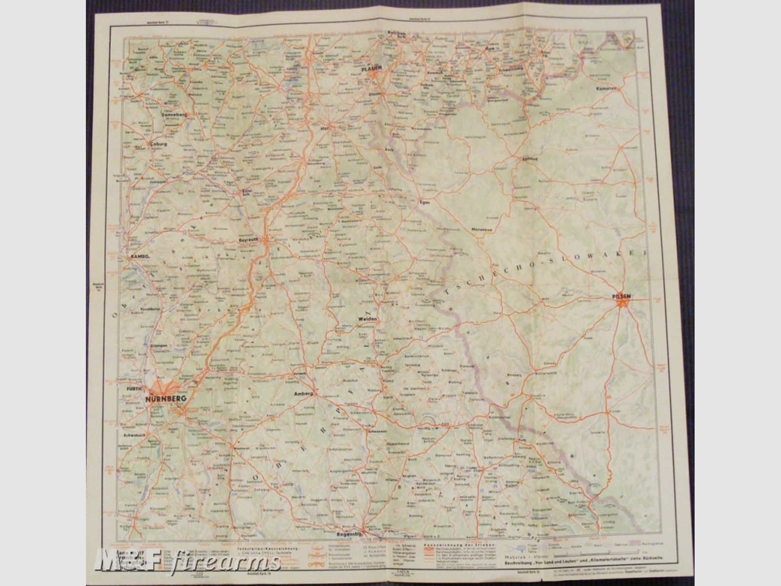 SHELL Straßenkarte Nr.17 Franken Oberpfalz Sachsen , um 1936