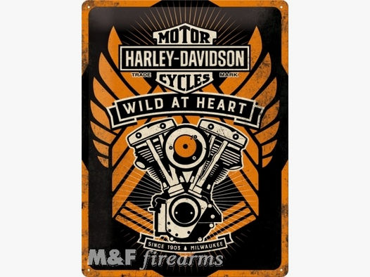 Harley-Davidson "Wild At Heart" Blechschild 30x40cm von Nostalgic-Art
