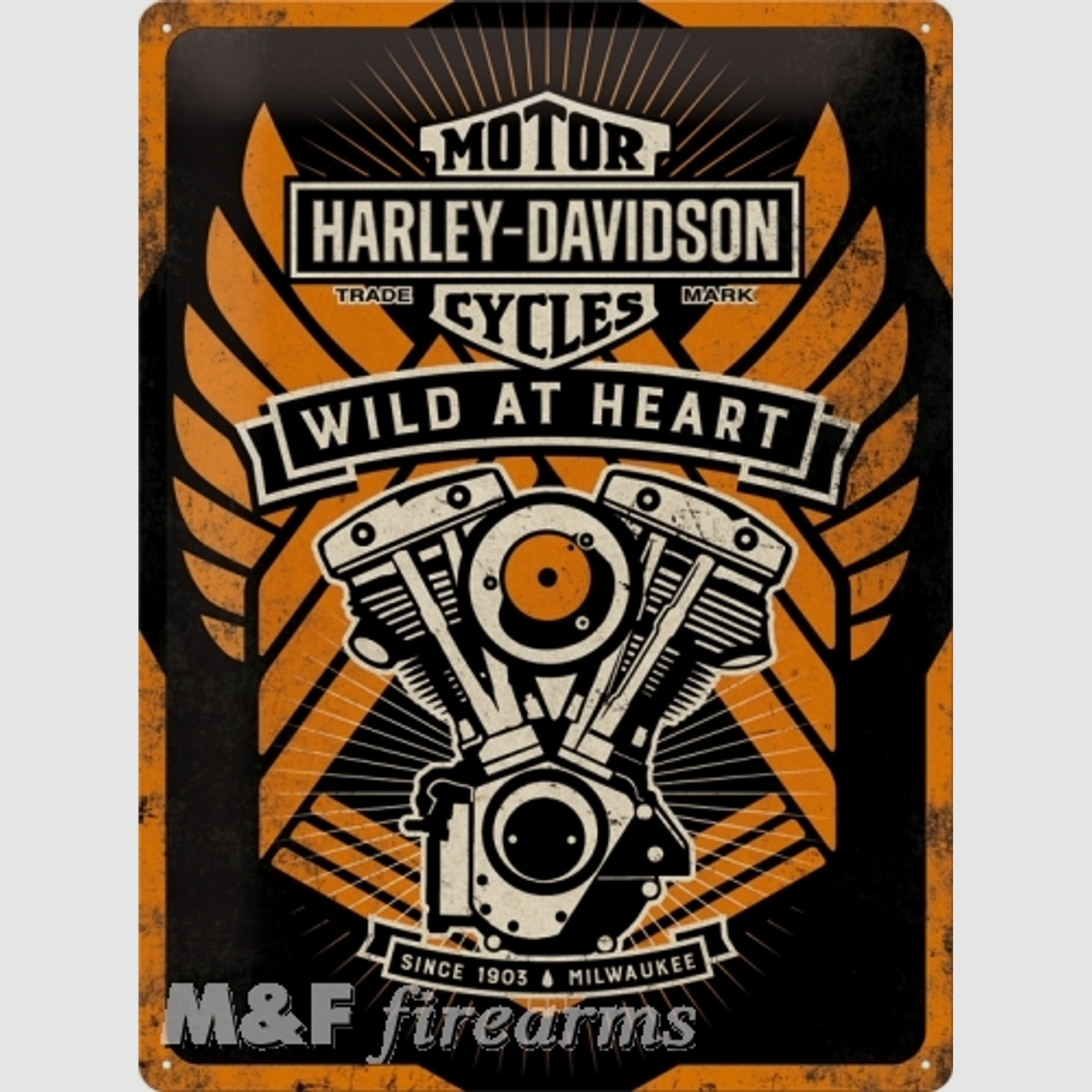Harley-Davidson "Wild At Heart" Blechschild 30x40cm von Nostalgic-Art
