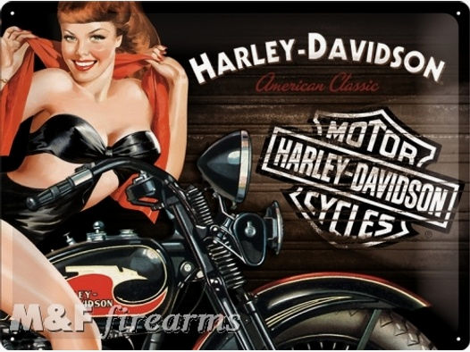Harley-Davidson "Biker Babe Red" Blechschild 30x40cm von Nostalgic-Art