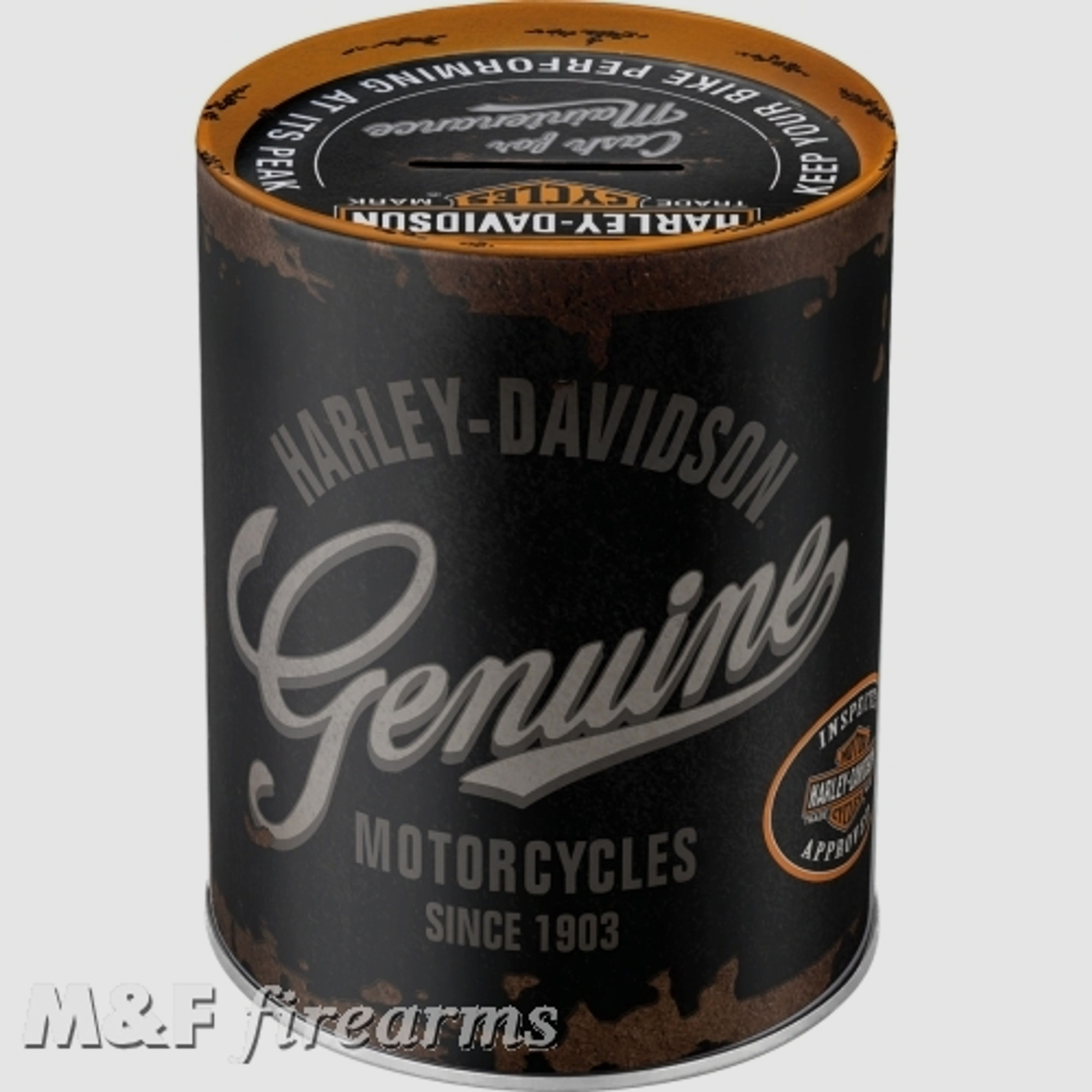 Harley-Davidson "Genuine Logo" Spardose ca. 13 (Höhe) x 10 (Durchmesser) cm von Nostalgic-Art