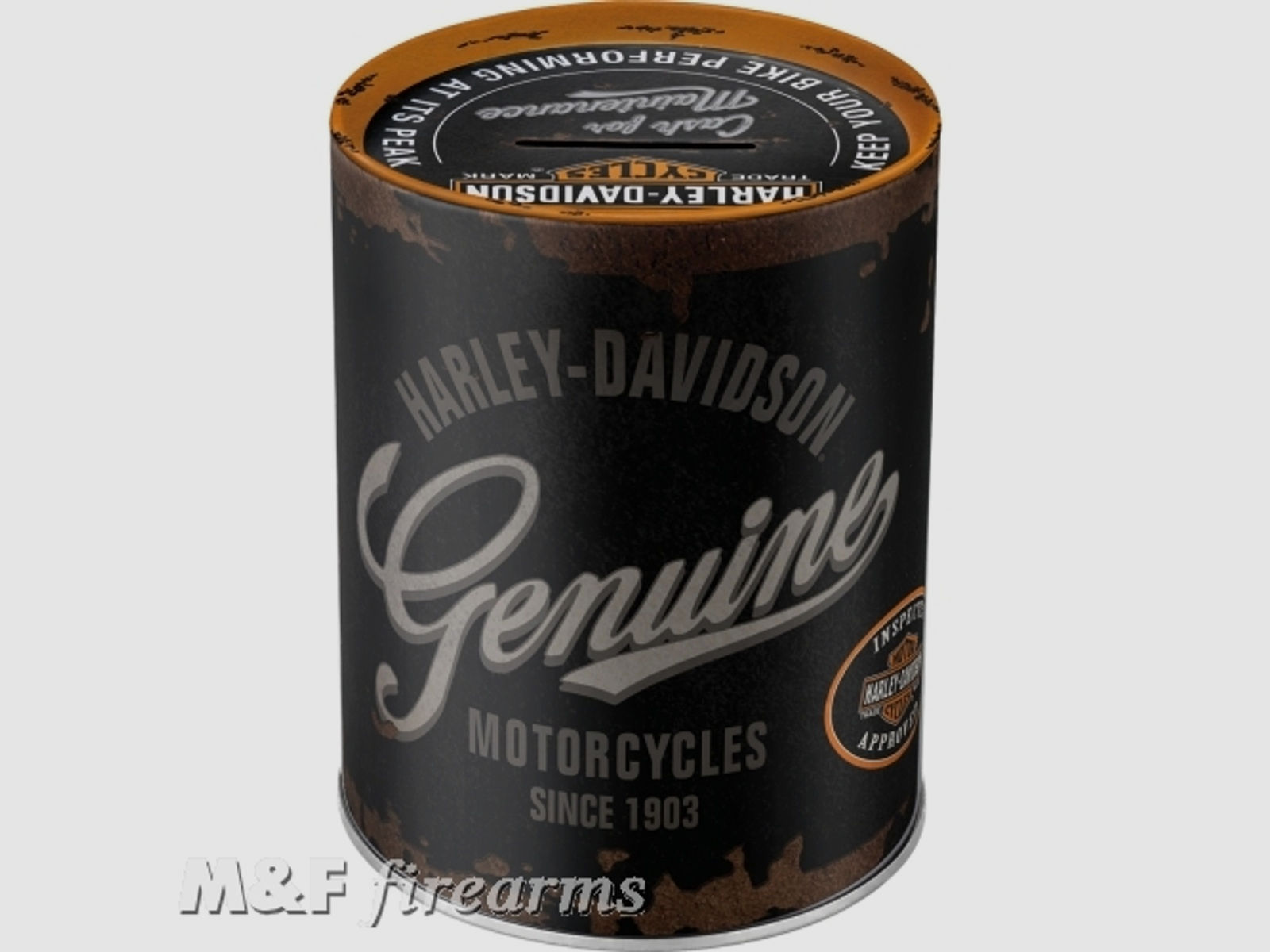 Harley-Davidson "Genuine Logo" Spardose ca. 13 (Höhe) x 10 (Durchmesser) cm von Nostalgic-Art