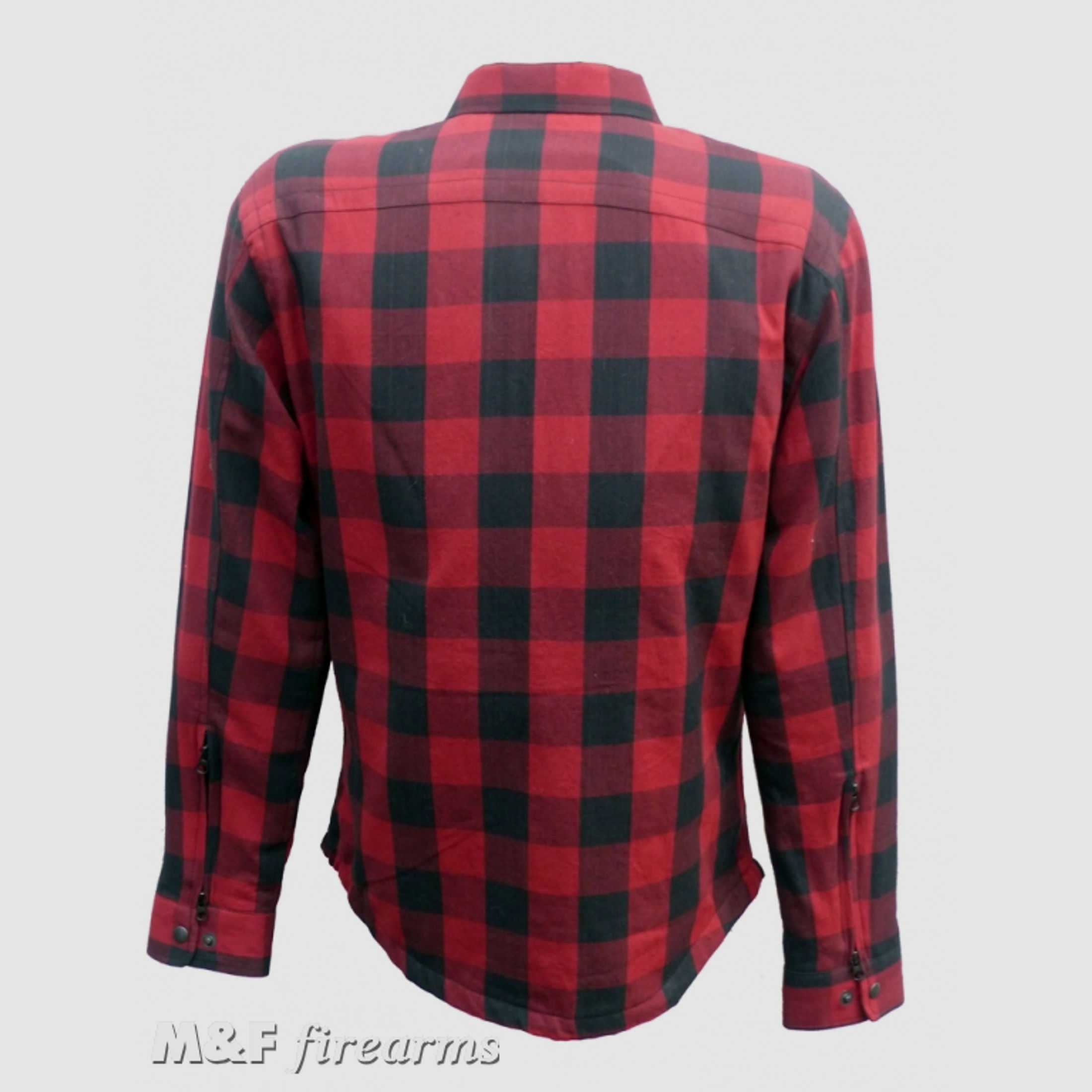 Lumberjack Shirt im Holzfäller-Stil mit herausnehmbarem Innenfutter Protektoren und Aramidfaserverstärkung Rot-Schwarz