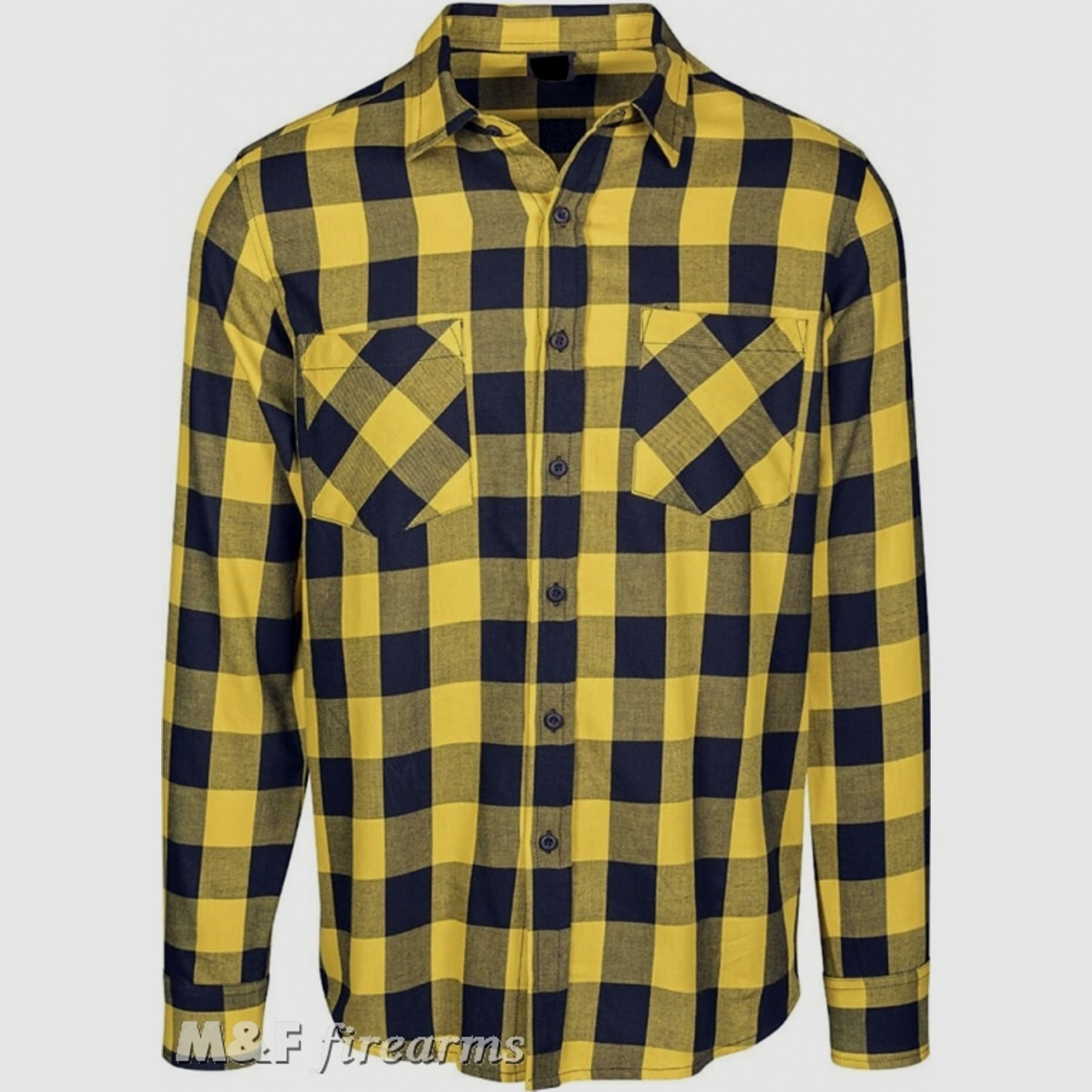 Lumberjack Shirt im Holzfäller-Stil mit herausnehmbarem Innenfutter Protektoren und Aramidfaserverstärkung Gelb-Schwarz