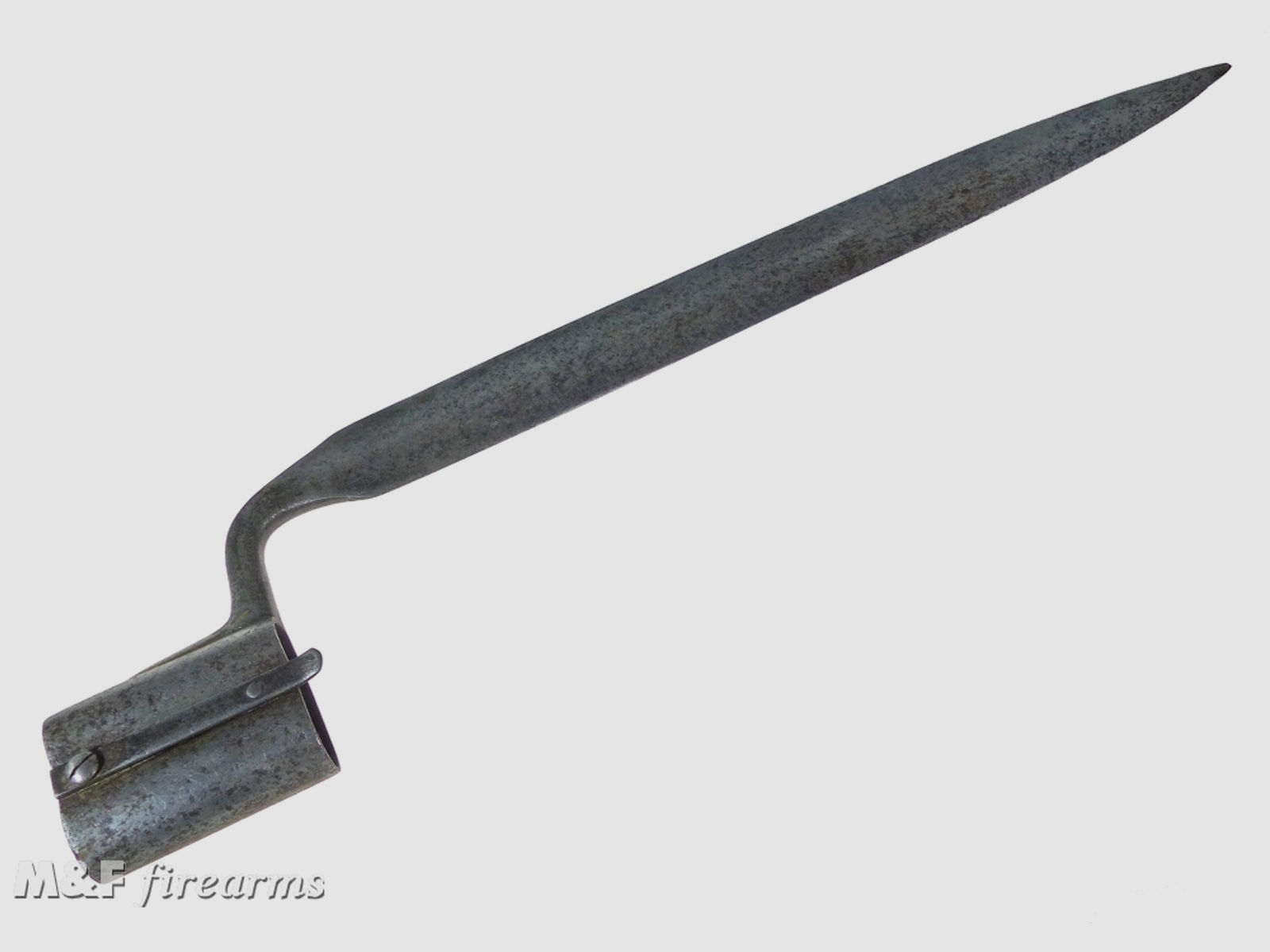 Seltenes jagdliches Doppellauf Tüllen Bajonett (Dillenbajonett) für Schrotflinte (Querflinte) 18. oder 19. Jahrhundert Hersteller unbekannt