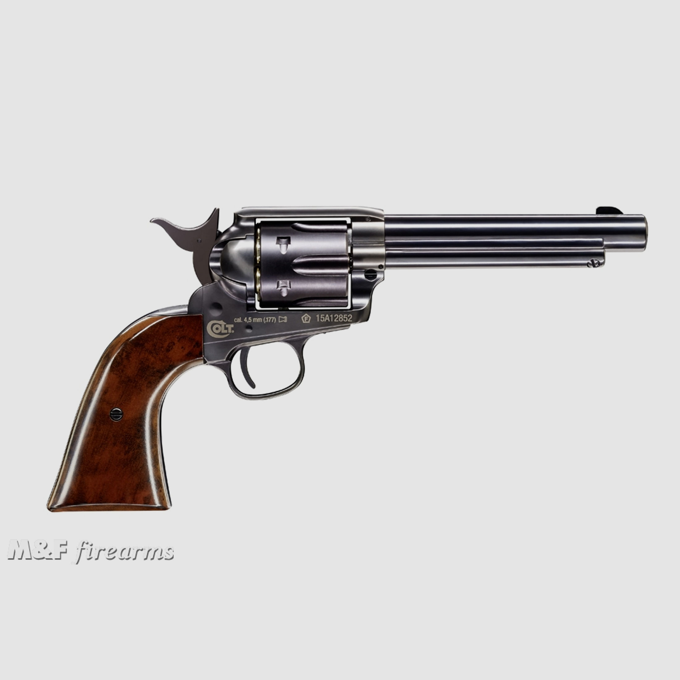 Colt SAA Peacemaker .45- 5 1/2" Mitternachtsblau braune Griffschalen Co2 Kaliber 4,5 mm (.177) Diabolo