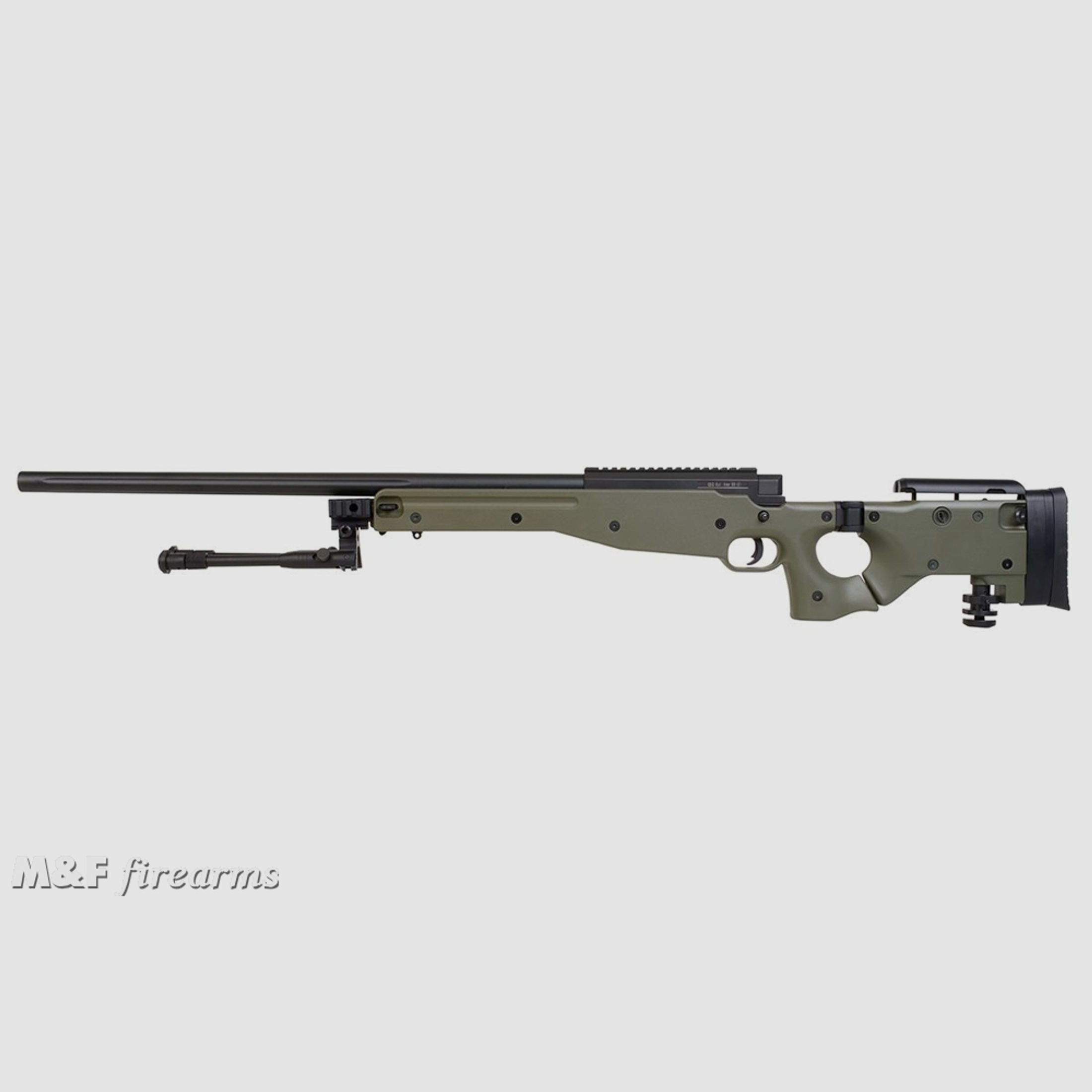 WELL MB08D Airsoft Sniper Komplettpaket Kaliber 6 mm BB Federdruck OD Green