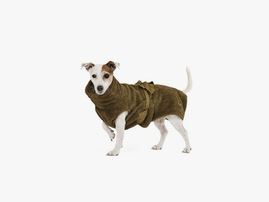 Lill`s Hundebademantel aus Bio-Baumwolle Oliv XL