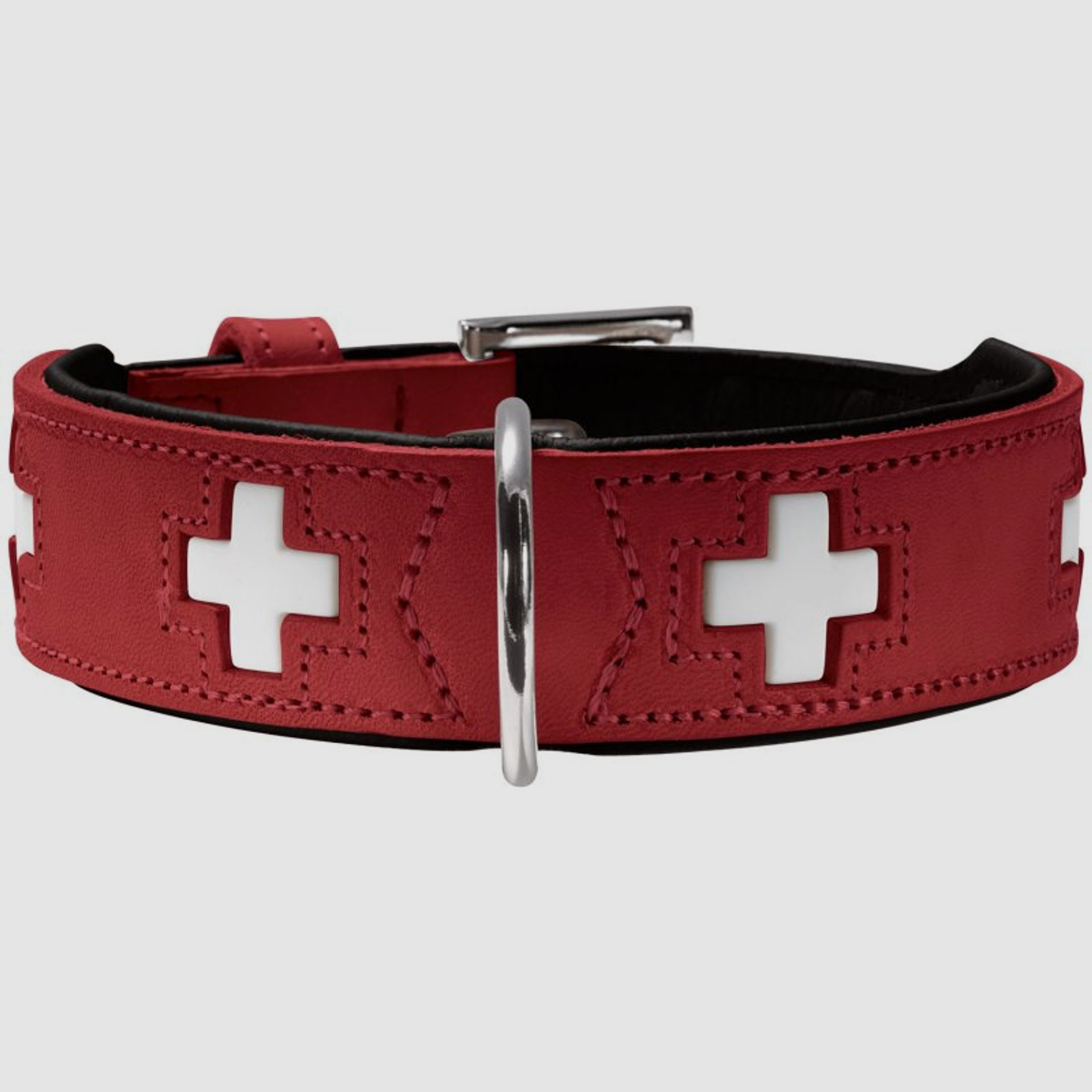 Hunter Halsband Swiss Rot/Schwarz S-M (42 cm)