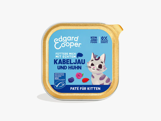 Edgard & Cooper Kitten Nassfutter Paté MSC-Kabeljau und Freilaufhuhn 85g