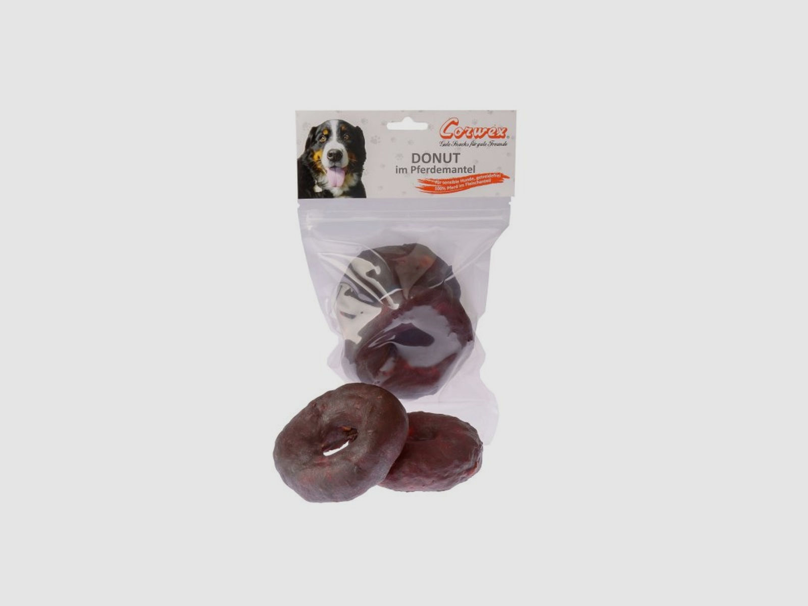 Corwex Hundesnack Doppel-Donut mit Pferd 2er-Pack 250g