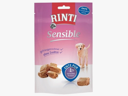 Rinti Hunde Snacks Beutel Sensible gefriergetrocknete Ente pur 120g