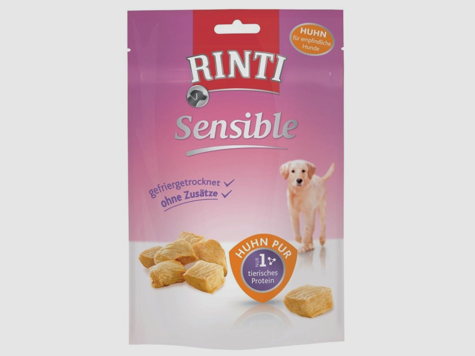 Rinti Hunde Snacks Beutel Sensible gefriergetrocknetes Huhn pur 120g