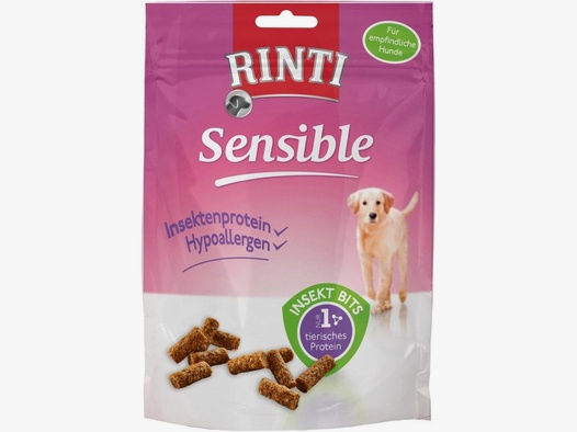 Rinti Hunde Snacks Beutel Sensible Hypoallergen Insekt Bits 50g