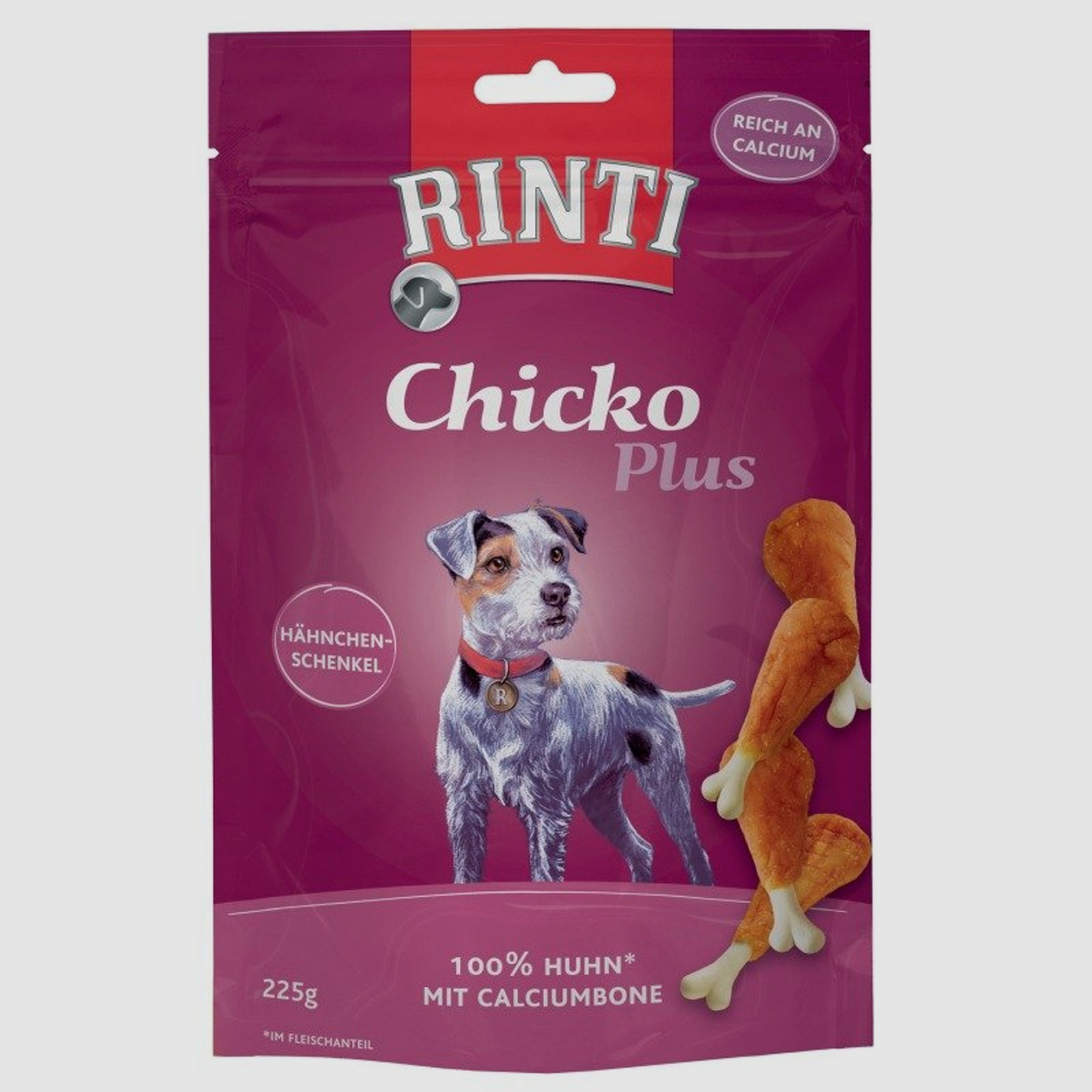 Rinti Hunde Snacks Beutel Chicko Plus 225g Hähnchenschenkel