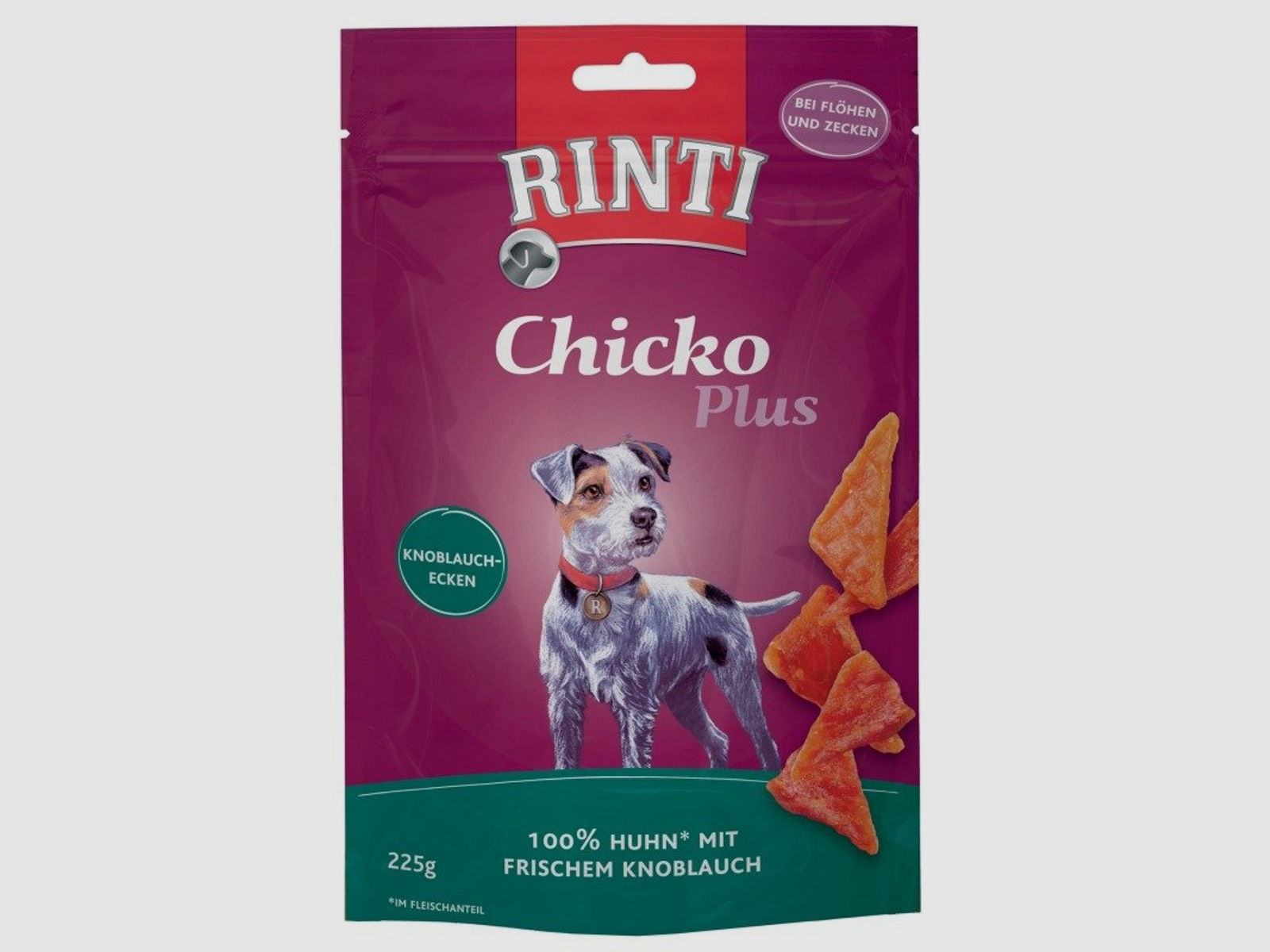 Rinti Hunde Snacks Beutel Chicko Plus 225g Knoblauchecken