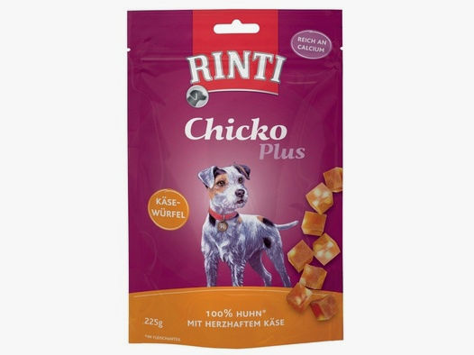 Rinti Hunde Snacks Beutel Chicko Plus 225g Käsewürfel & Huhn