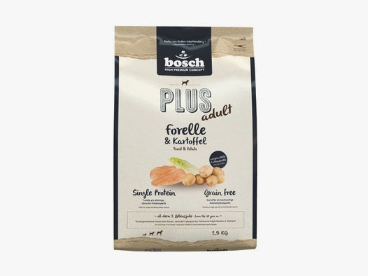 Bosch Hunde Trockenfutter PLUS Adult Forelle & Kartoffel 4x2,5kg