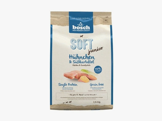 Bosch Hunde Trockenfutter HPC Soft Junior Hühnchen & Süßkartoffel 2,5kg