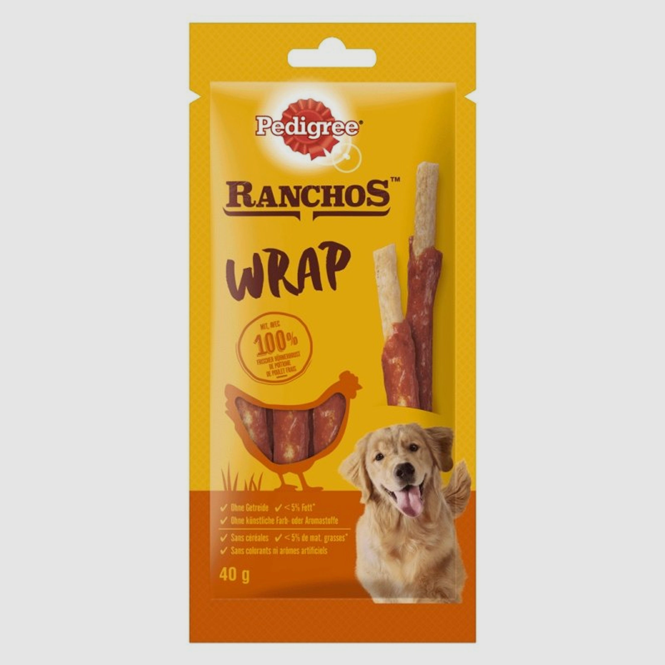 Pedigree Hunde Snack Ranchos Wrap mit Huhn 12 x 40 g