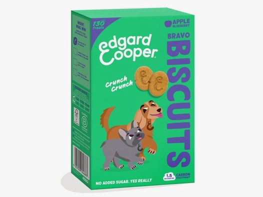 Edgard & Cooper Hundekeks Bravo Biscuits Apfel und Blaubeeren 400g
