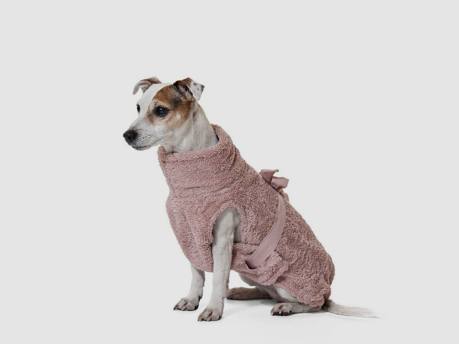 Lill`s Dog Hundebademantel aus Bio-Baumwolle Altrosa 4XS