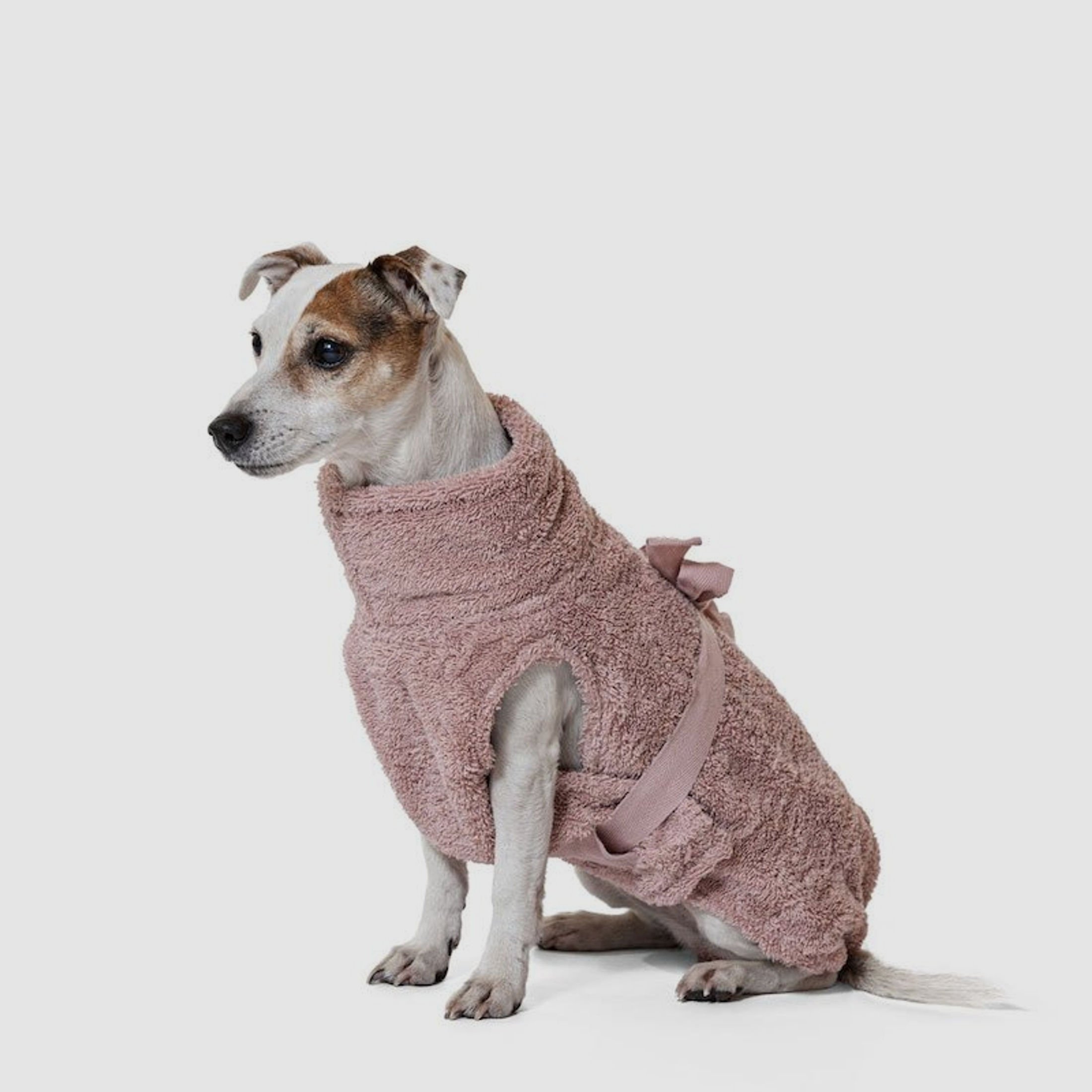 Lill`s Dog Hundebademantel aus Bio-Baumwolle Altrosa 3XS