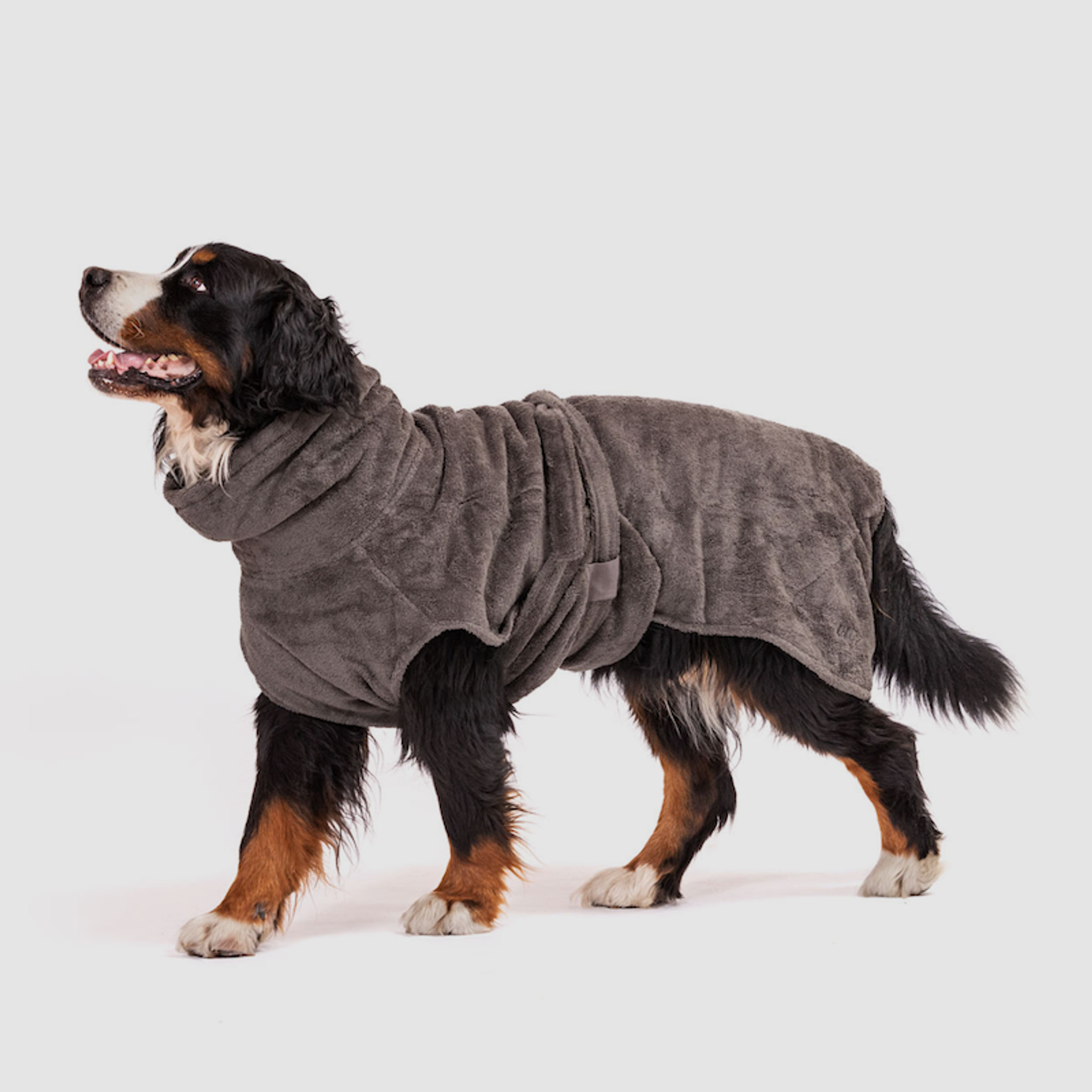 Lill`s Dog Hundebademantel aus Bio-Baumwolle Steingrau 3XL