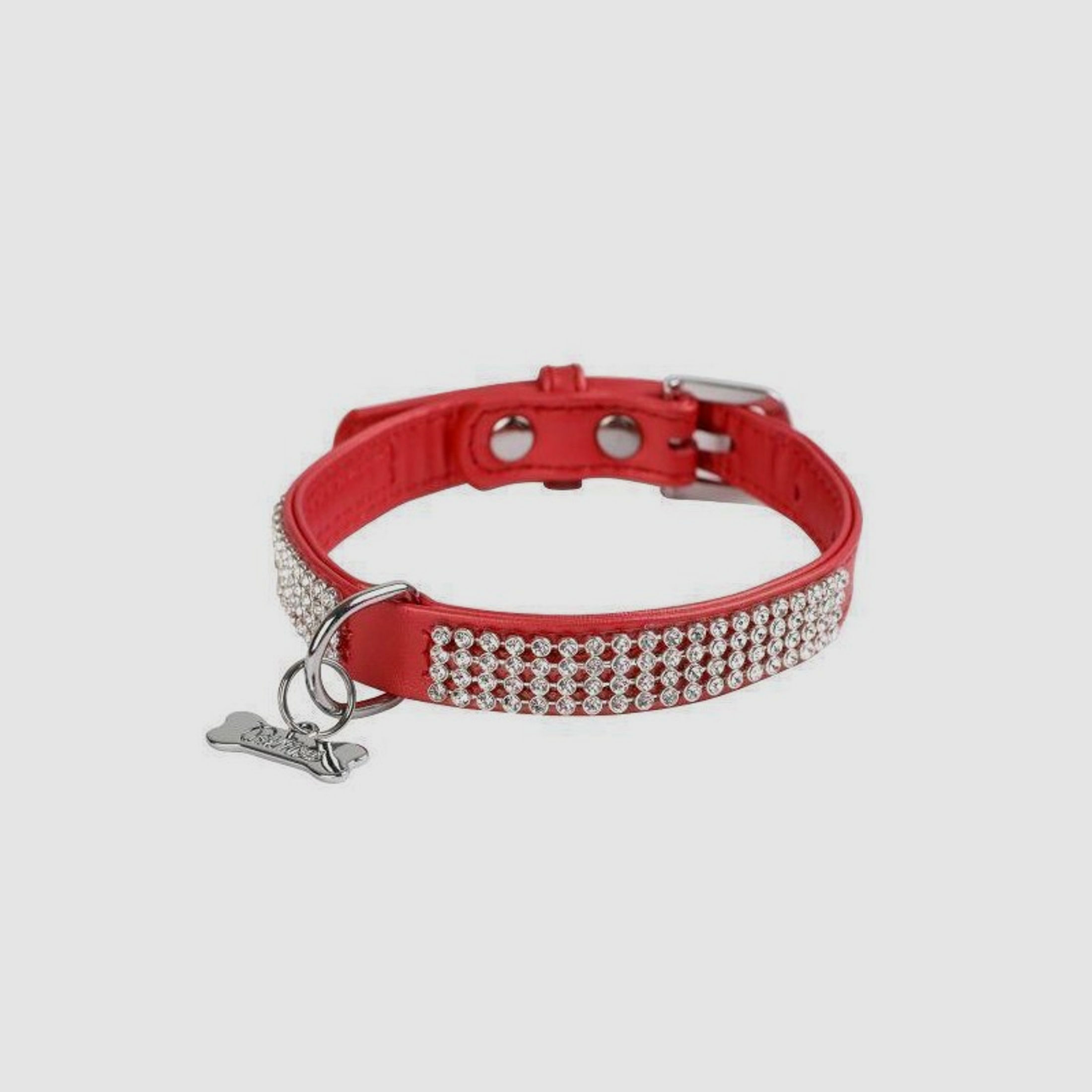 Wouapy Hundehalsband Strass PetMini 10 mm x 20 cm Rot