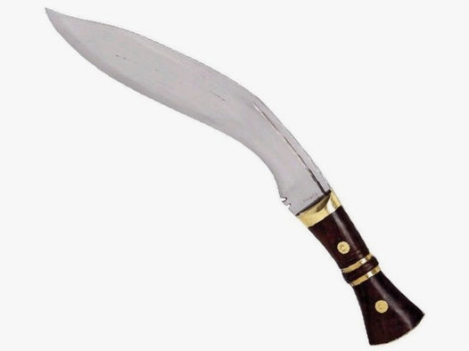 Kukri Messer mit Messingeinlage mit Lederscheide