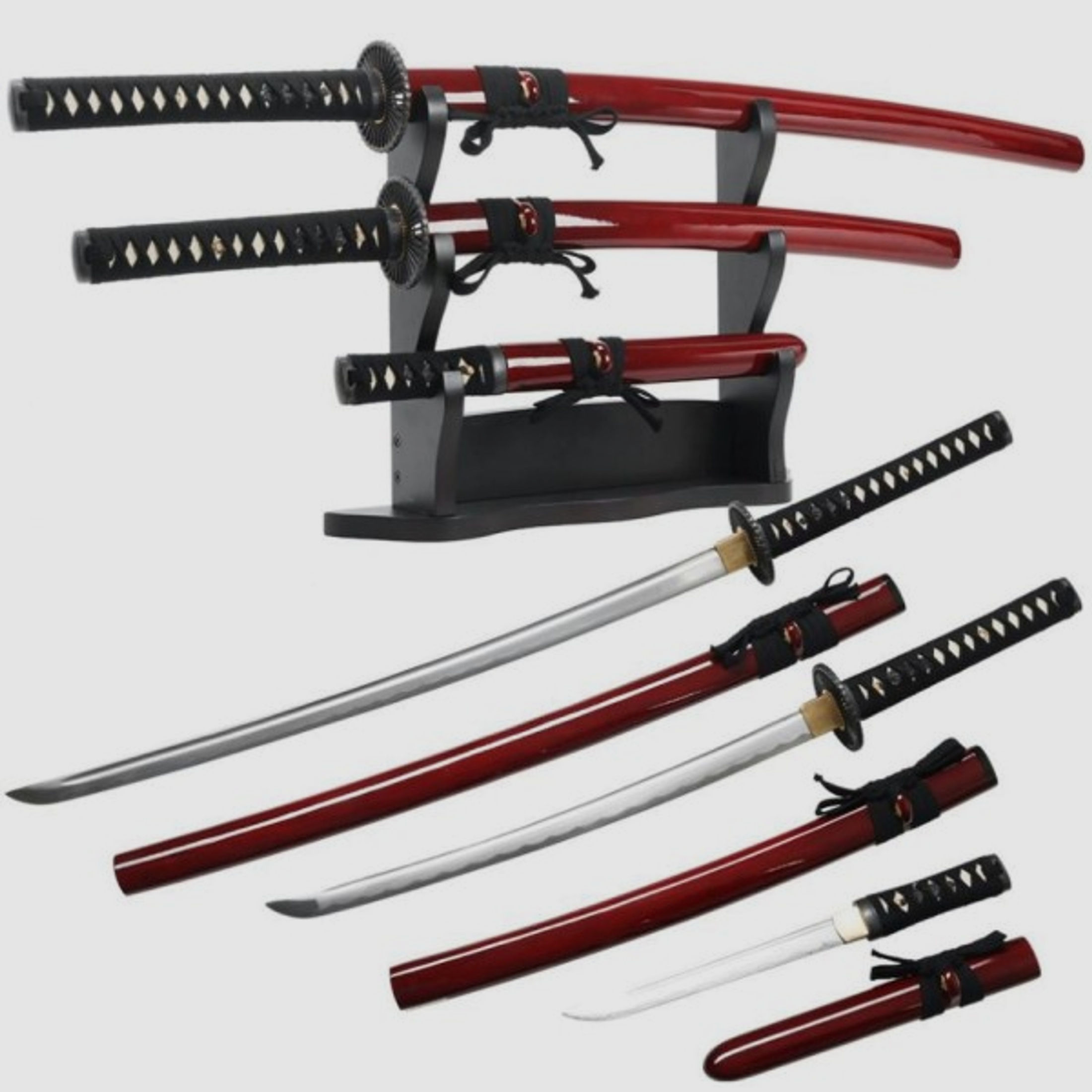 Letzter Samurai Schwerter Set rot