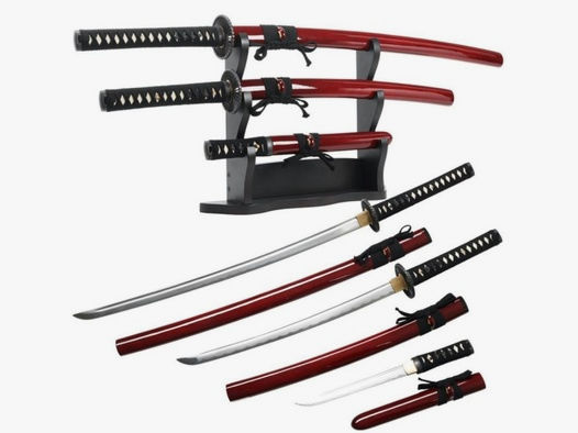 Letzter Samurai Schwerter Set rot
