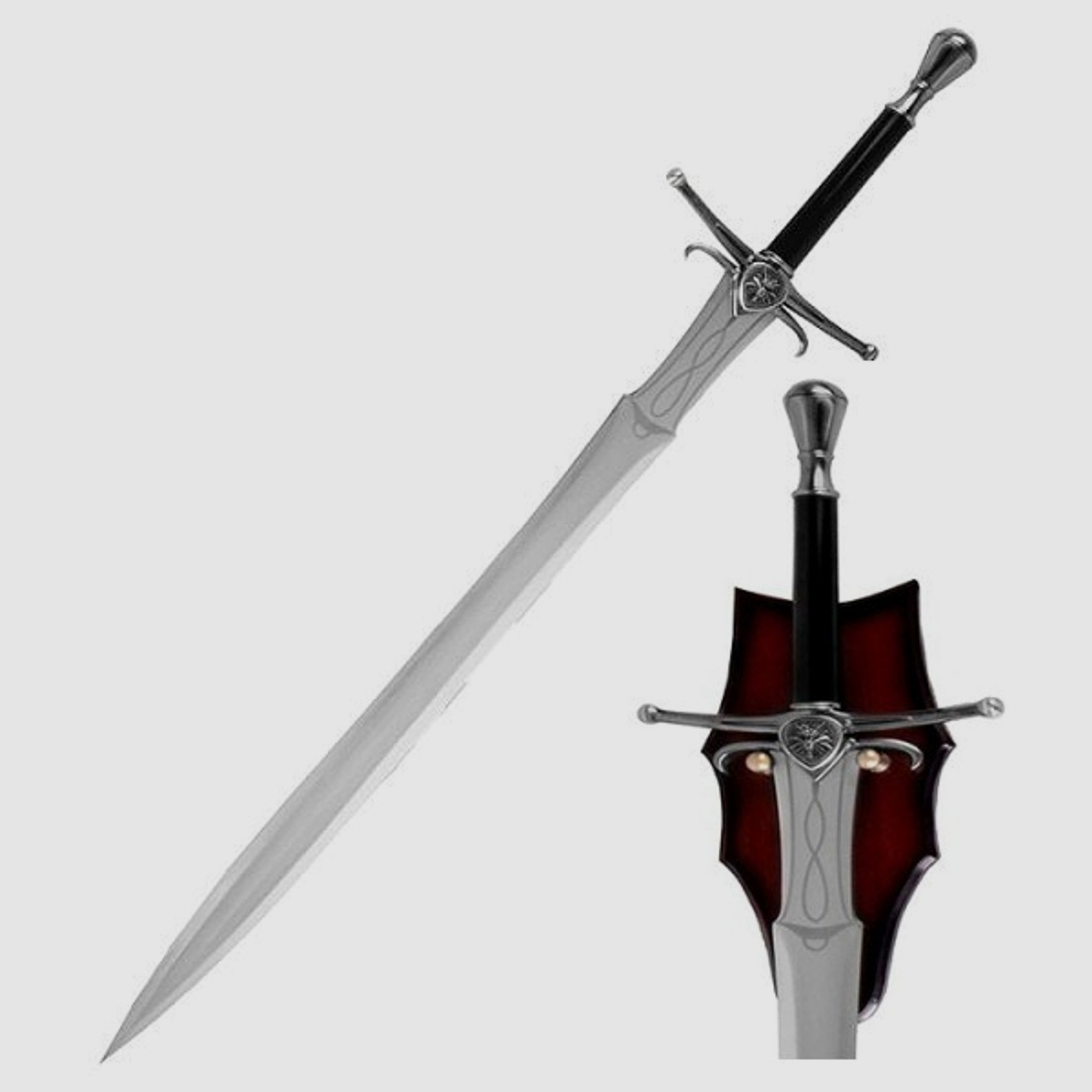 Fantasy Schwert Witcher inklusive Wandtafel