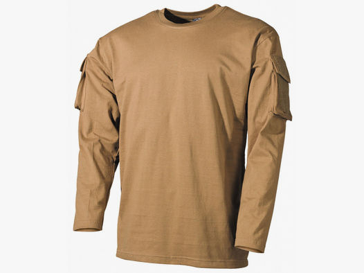US Shirt, langarm, coyote,mit Ärmeltaschen - Größe: L