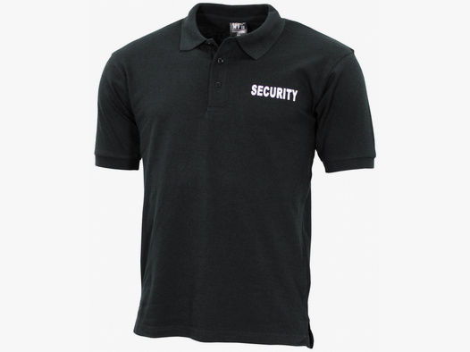 Poloshirt, schwarz,Security, bedruckt - Größe: XL