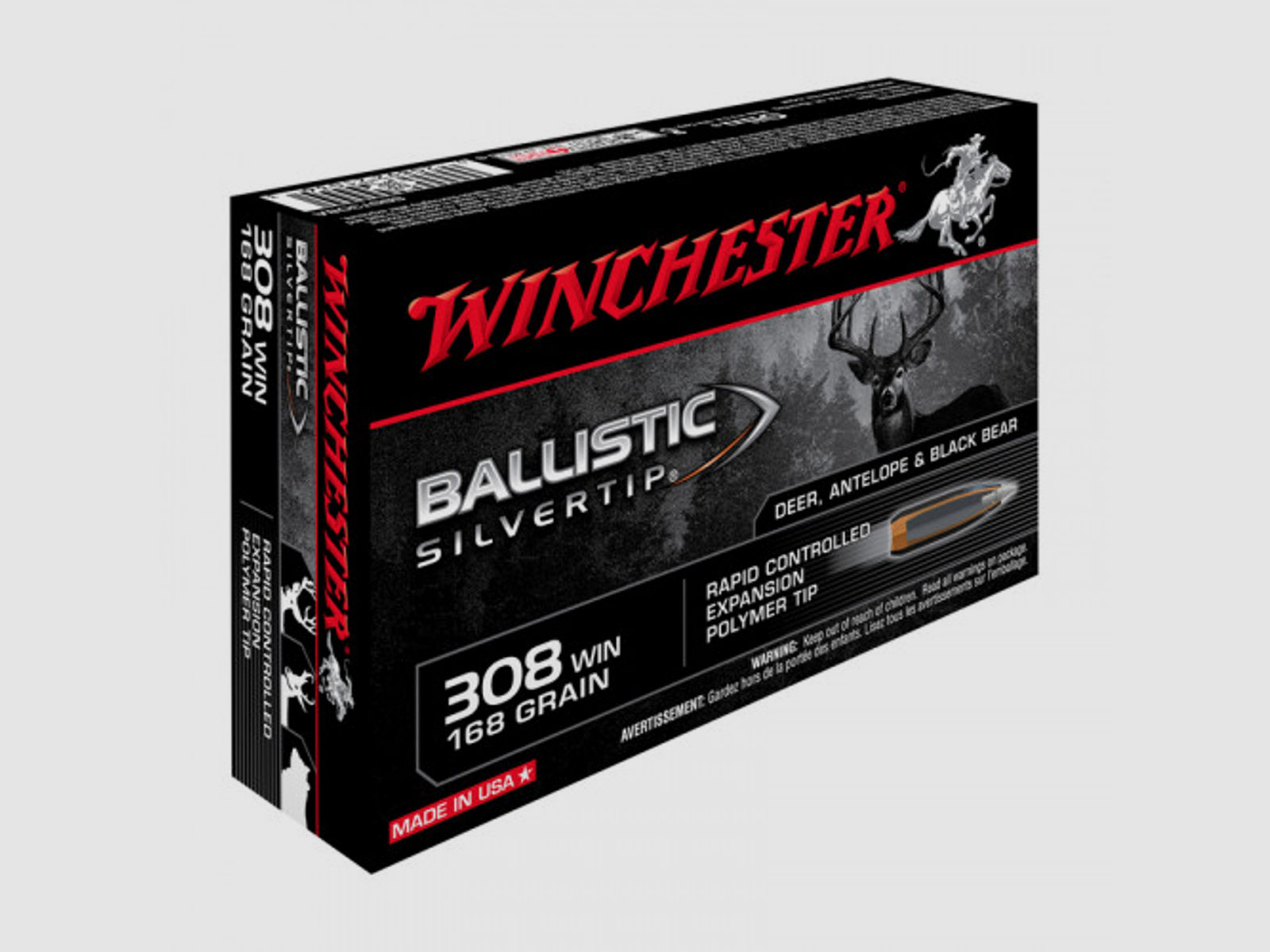 Winchester Büchsenpatronen .308 Win. Ballistic Silvertip 168gr 10,9g