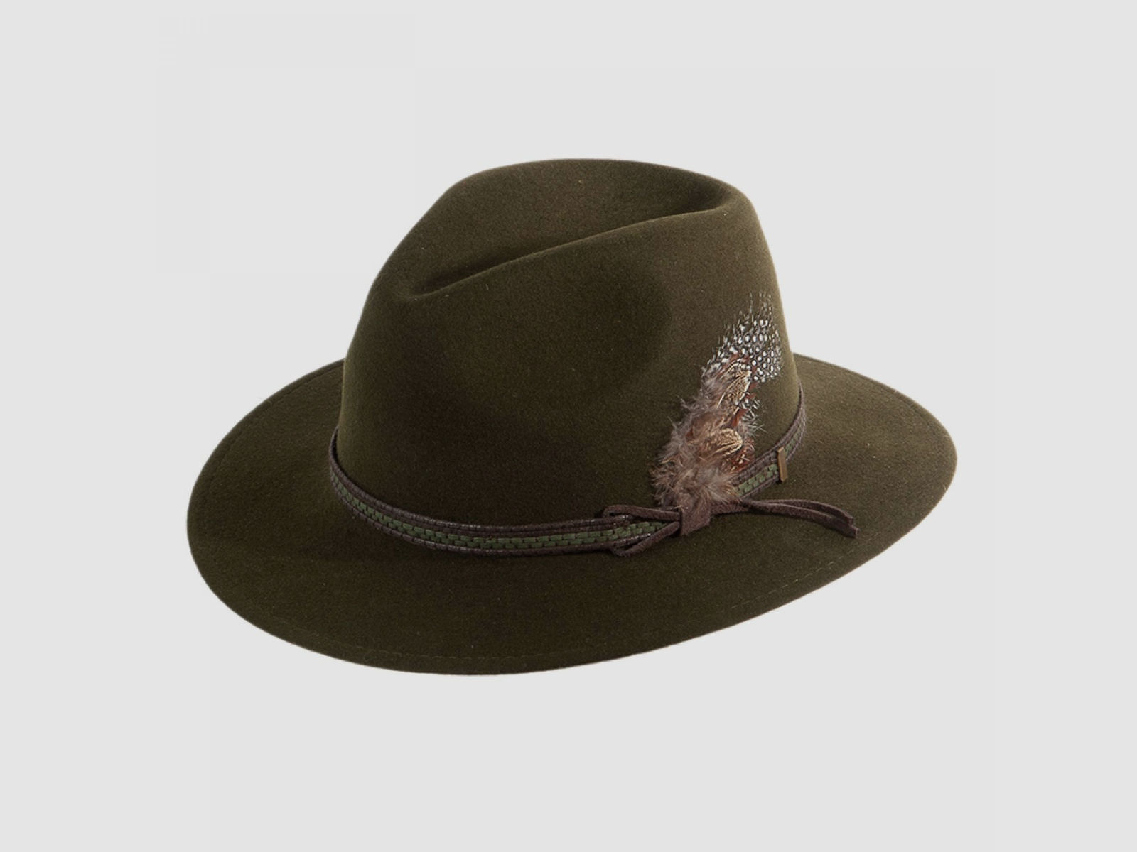 Loden Hut mit Robinfeder, Farbe Oliv