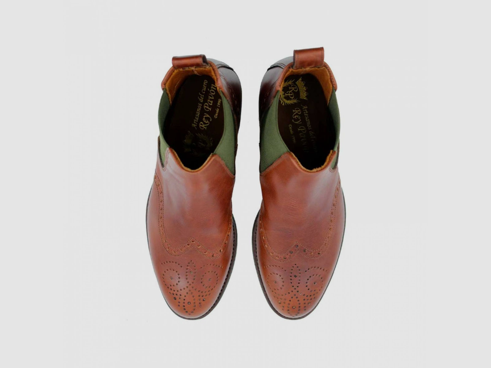 Rey Pavon Damen Schuh Botin Texas, Farbe Braun/Grün 36