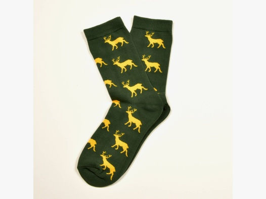 Grüne Socken, Hirsch in Gelb
