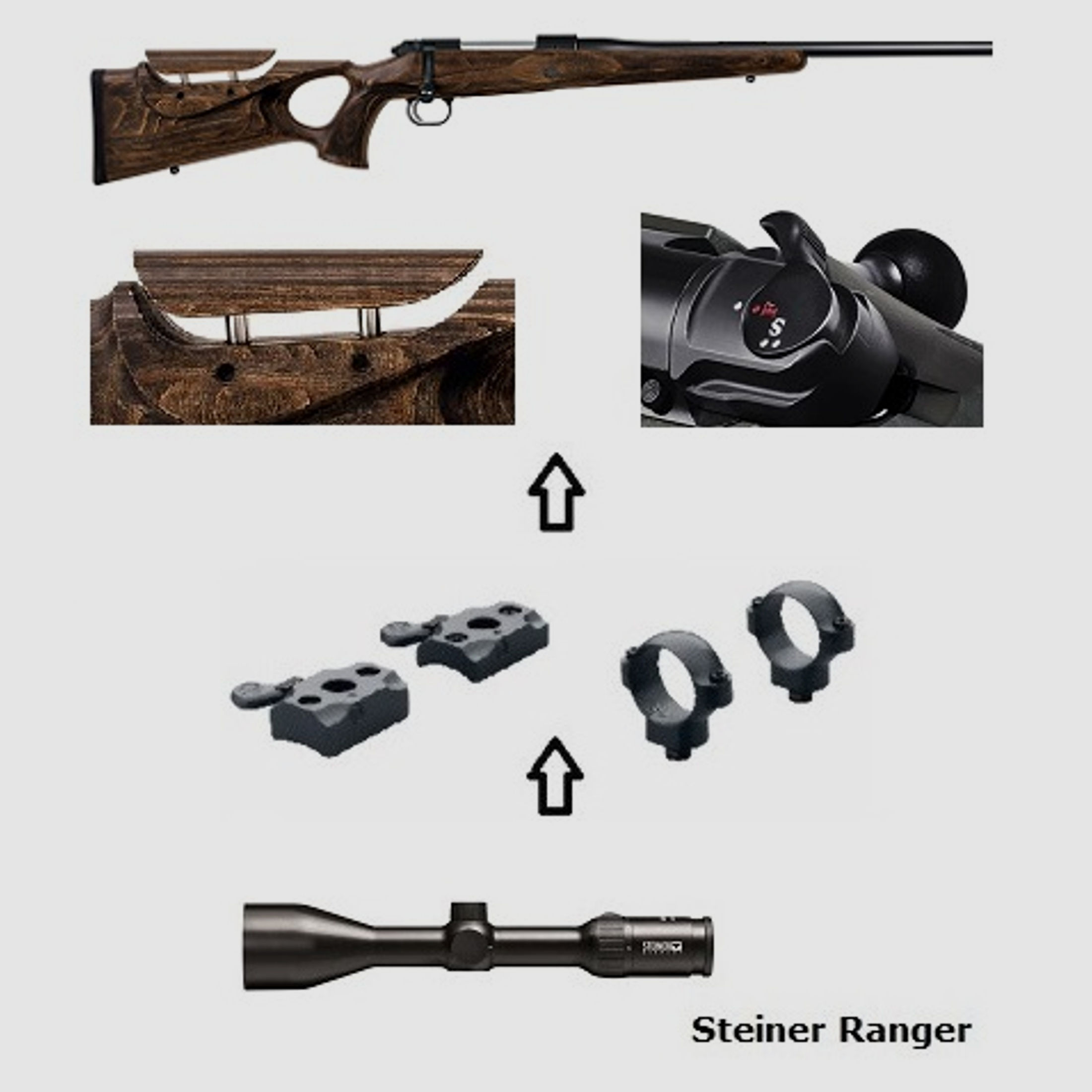 Mauser M12 MAX + Steiner Ranger 3-12x56 + Montage + ... Komplettpaket